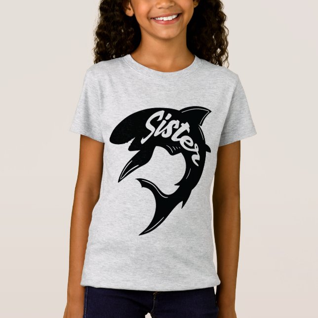 Schwester-Baby-Haifisch-zusammenpassende T-Shirt (Vorderseite)