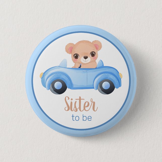 Schwester, Baby Showknopf Button (Vorderseite)
