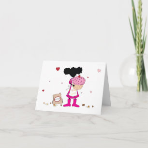 Schwester backt einen Kuchen Karte