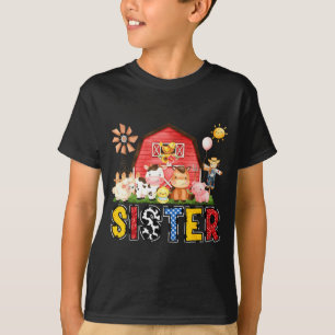 Schwester Bauernhof Kuh Geburtstagsjunge passende T-Shirt