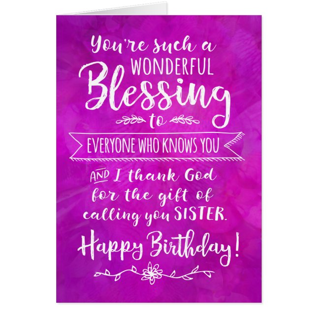 Schwester Birthday, du bist so ein wunderbarer Seg