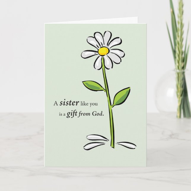 Schwester Birthday, Geschenk Gottes Karte (Vorderseite)