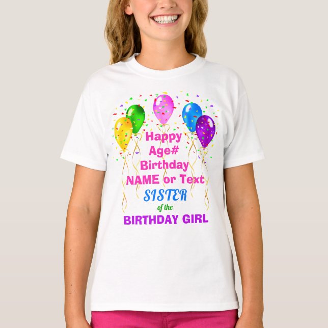 Schwester Birthday Shirt OR für die gesamte FAMILI (Vorderseite)