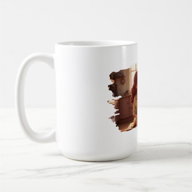 Schwester-Bond – Illustration von schönen Schweste Kaffeetasse (Links)