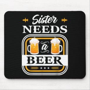 Schwester Braucht Ein Bier Braut Und Bräutigam Tri Mousepad