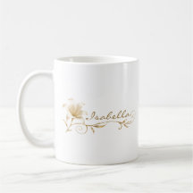 Schwester Champagner Gold Lilie Name Tasse