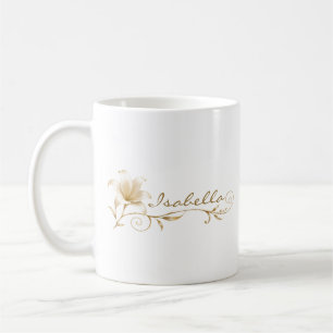 Schwester Champagner Gold Lilie Name Tasse