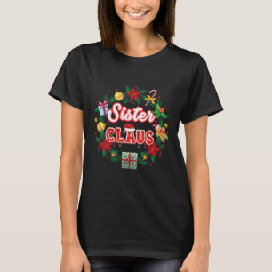 Schwester Claus Weihnachten Santa Lorbeer Kranz Mi T-Shirt