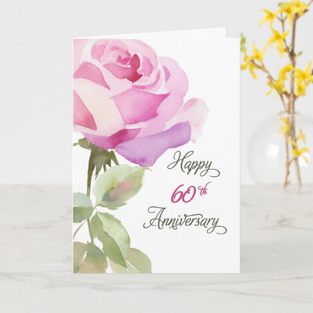 Schwester Custom 60th Anniversary Diamond Jubilee  Karte (Gelbe Blume)