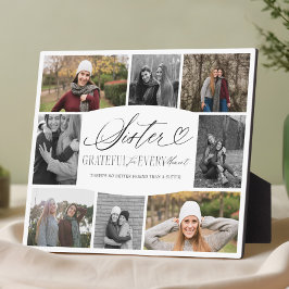 Schwester dankbar für jeden Moment FotoCollage Fotoplatte