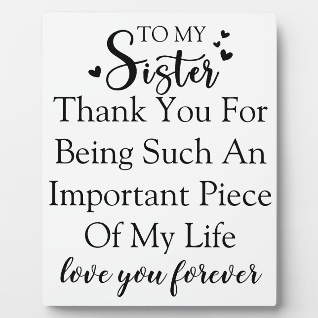 Schwester Dankbarkeit danke, dass du in meinem Leb Fotoplatte (Vorderseite)