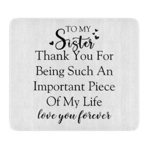 Schwester Dankbarkeit danke, dass du in meinem Leb Schneidebrett