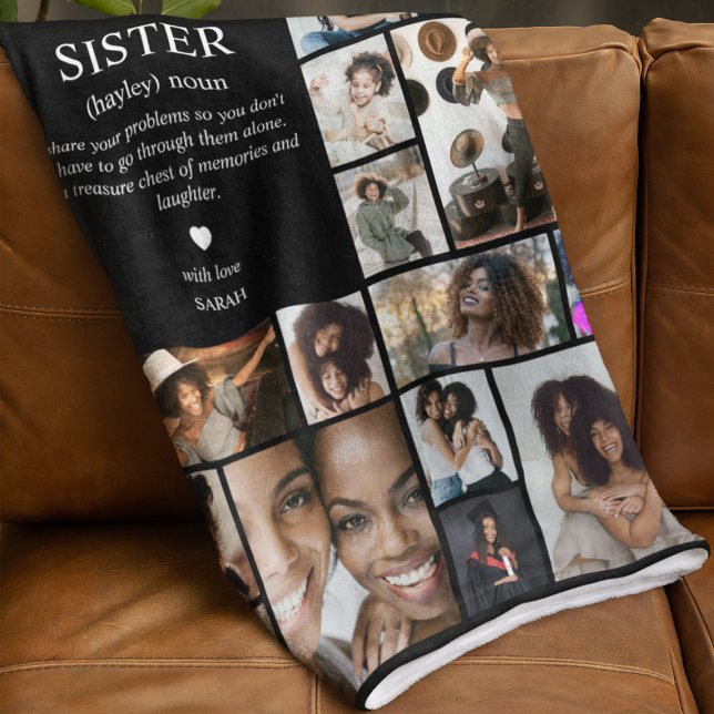 Schwester Definition Foto Collage Fleece (Von Creator hochgeladen)