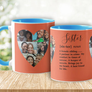 Schwester Definition Foto Herz Collage Farbiger Be Tasse