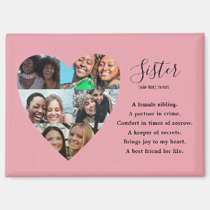 Schwester Definition Rosa Herz Erinnerungsstück Magnet