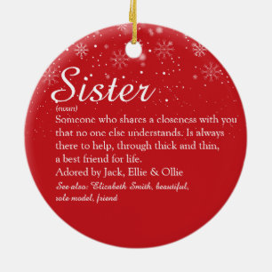 Schwester Definition Schneeflocken Foto Weihnachte Keramik Ornament