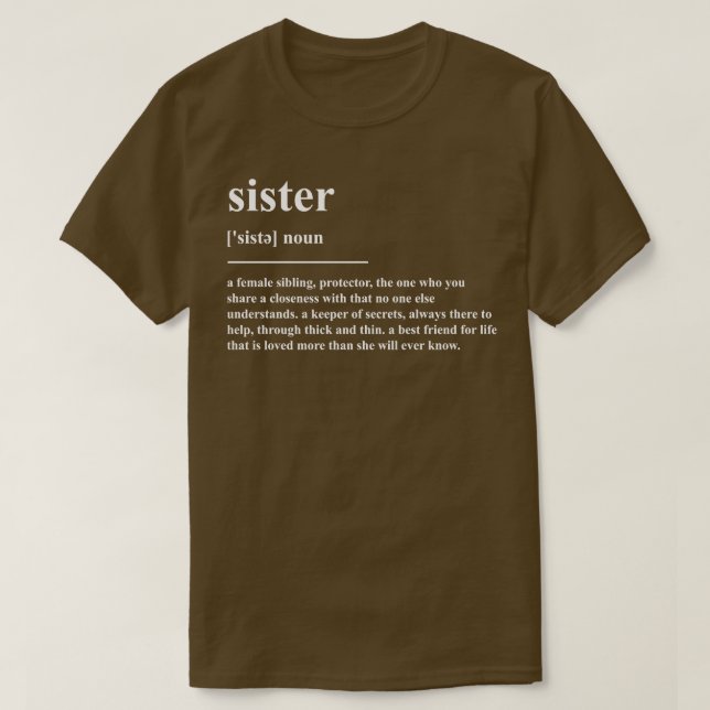 Schwester Definition T-Shirt (Design vorne)