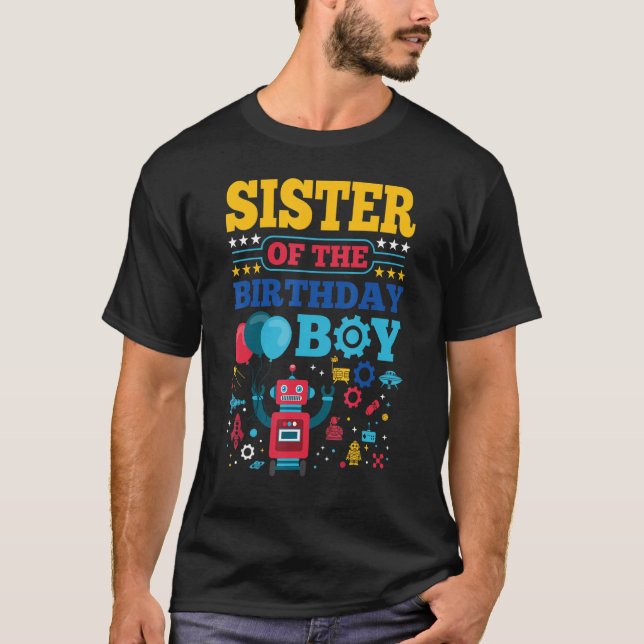 Schwester der Boy Robot Matching Family P T-Shirt (Vorderseite)