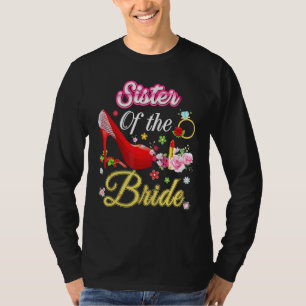 Schwester der Braut glücklich Hochzeit Blume rosa  T-Shirt