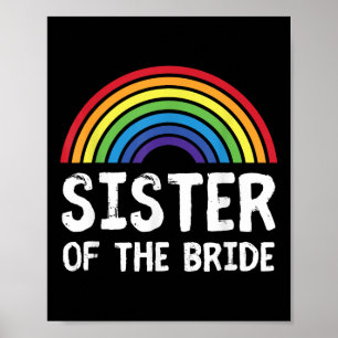 Schwester der Braut Lgbt Lesbische Hochzeit Jungge Poster