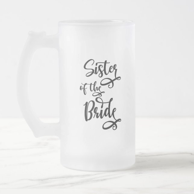 Schwester der Braut Mattglas Bierglas (Links)