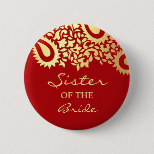 Schwester der Braut Paisleys Hochzeitsknopf Button