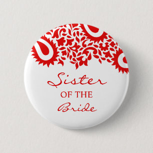 Schwester der Braut Paisleys Hochzeitsknopf Button