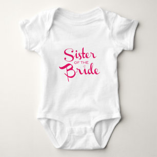 Schwester der Braut Rosa auf Weiß Baby Strampler