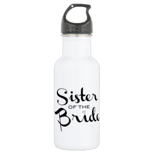 Schwester der Braut Schwarz Edelstahlflasche