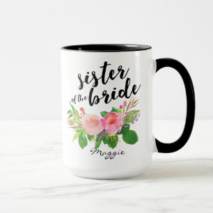 Schwester der Bride Watercolor Personalisiert Tasse