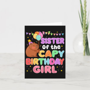Schwester der Familie Capy Birthday Girl Capybara  Karte