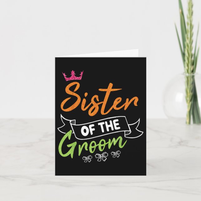 Schwester der Groom Bride glücklich Hochzeit Verhe Karte (Vorderseite)