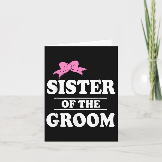Schwester der Groom Wedding Party Karte (Vorderseite)