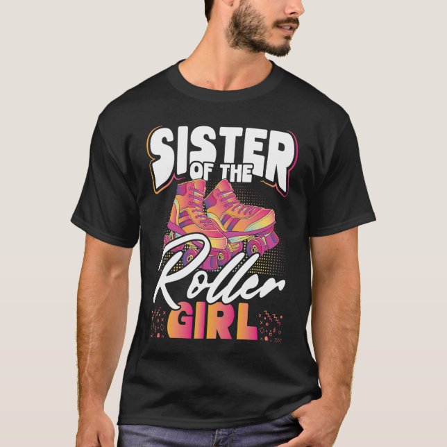 Schwester der Skaten für die Roller Girl Backprint T-Shirt (Vorderseite)