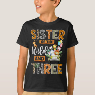 Schwester der Wildnis und drei 3. Geburtstag Junge T-Shirt