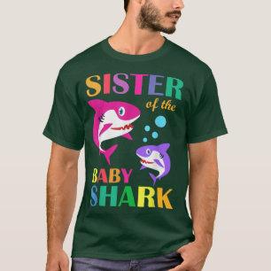 Schwester des Baby Birthday Shark Sister Shark Mot T-Shirt