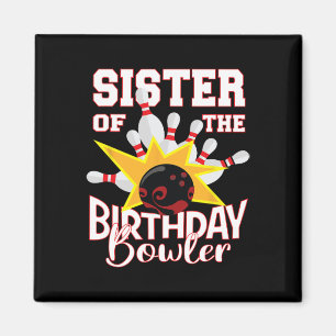 Schwester des Bowler Kid Bowling Party Magnet