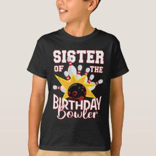 Schwester des Bowler Kid Bowling Party T-Shirt