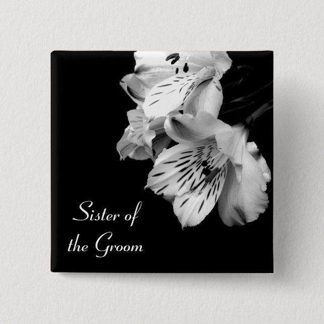 Schwester des Bräutigamalstroemeria-Lilien-Knopfes Button (Vorderseite)