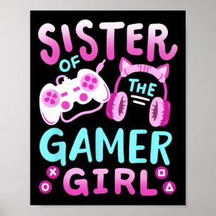 Schwester des Gamer-Girls Groovy-Birthday-Videospi Poster