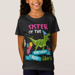 Schwester des Geburtstags Boy TRex Matching Dinosa T-Shirt