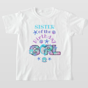 Schwester des Geburtstags-Girl-Dolphin-Shirt-Party T-Shirt