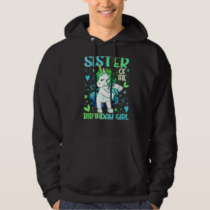 Schwester des Geburtstags Girl Flossing Einhorn Si Hoodie