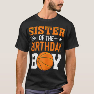 Schwester des Geburtstags Jungen Matching Basketba T-Shirt