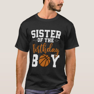Schwester des Geburtstags Jungen Matching Basketba T-Shirt