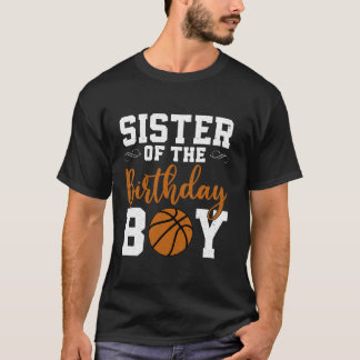 Schwester des Geburtstags Jungen Matching Basketba T-Shirt