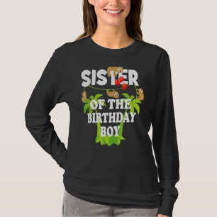 Schwester des Geburtstags-Jungen Sloth Kind Party T-Shirt