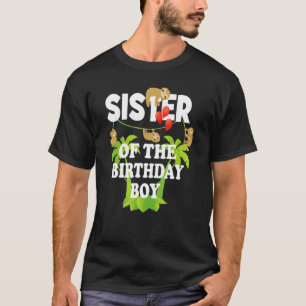 Schwester des Geburtstags-Jungen Sloth Kind Party T-Shirt