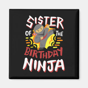 Schwester des Geburtstags Ninja Karate Kinder zum Magnet