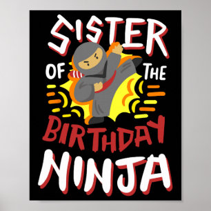 Schwester des Geburtstags Ninja Karate Kinder zum  Poster
